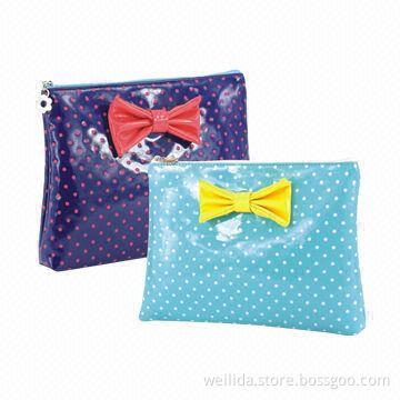 PU Cosmetic Bags in Butterfly Shape Decoration